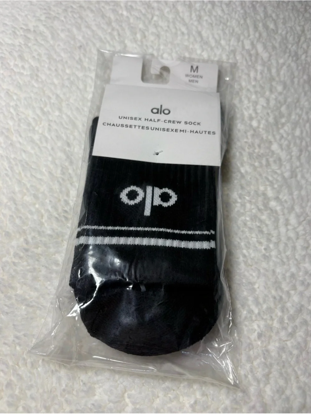 ALO Yoga Unisex Half-Crew Socks in Pink, Black, White - 3-Pack